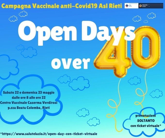 RIETI: VACCINI, 22 E 23 MAGGIO OPEN DAY ALLA CASERMA VERDIROSI