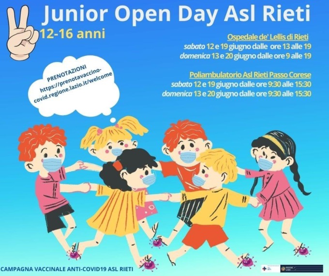 RIETI: VACCINI, JUNIOR OPEN DAY AL DE LELLIS AL POLIAMBULATORIO DI PASSO CORESE