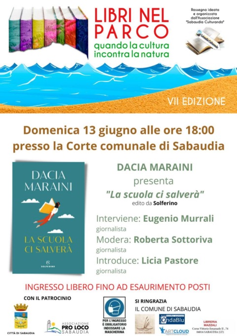 SABAUDIA:DACIA MARAINI APRE LA RASSEGNA “LIBRI DEL PARCO”