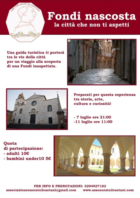 FONDI: VISITA GUIDATA ALLA SCOPERTA DI LUOGHI SCONOSCIUTI