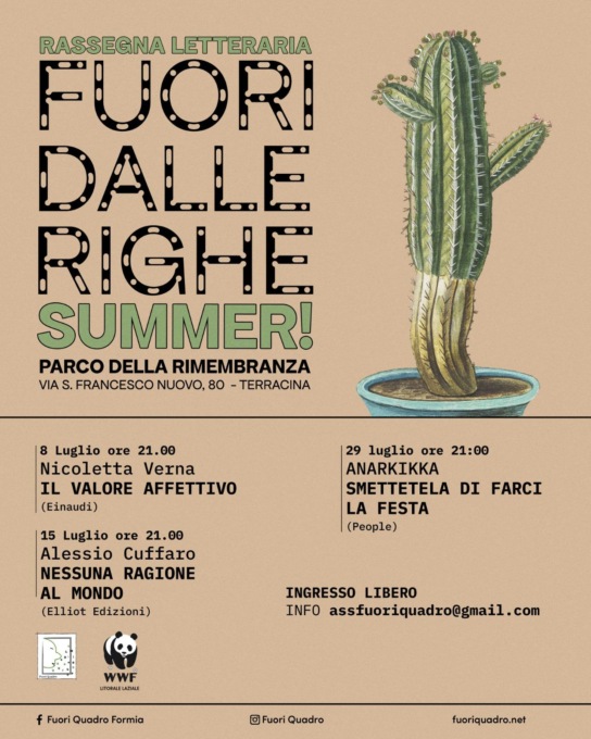 TERRACINA: “FUORI DALLE RIGHE SUMMER” AL PARCO DELLA RIMEMBRANZA