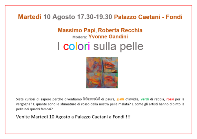 FONDI: SEMINARIO SU “I COLORI SULLA PELLE”