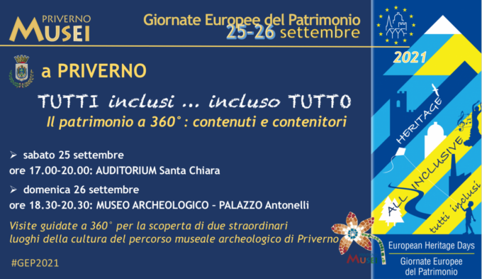 PRIVERNO: LE GIORNATE EUROPEE DEL PATRIMONIO