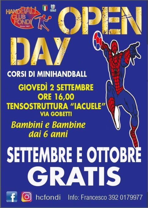 PALLAMANO: OPEN DAY MINIHANDBALL A FONDI
