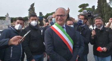 ROMA: CAMPIDOGLIO, PRIMA USCITA CON IL TRICOLORE QUESTA MATTINA DEL NEO SINDACO GUALTIERI