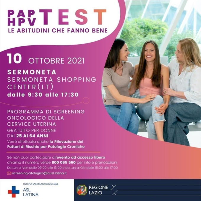 SERMONETA: OTTOBRE ROSA, SCREENING GRATUITI