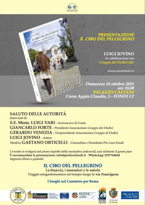 FONDI: “IL CIBO DEL PELLEGRINO”, IL LIBRO