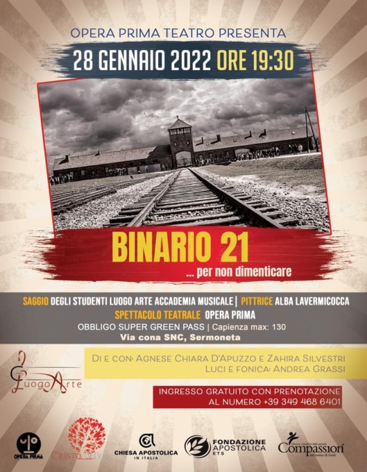 SERMONETA: GIORNATA DELLE MEMORIA… BINARIO 21. DOMANI IL RICORDO
