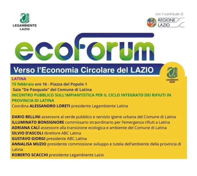 LATINA: ECOFORUM SUI RIFIUTI