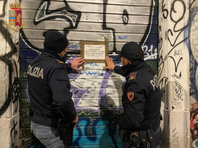 ROMA: CONTROLLI IN ZONA SAN LORENZO, CHIUSI DUE LOCALI