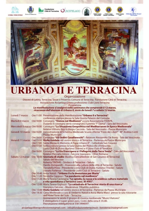 TERRACINA: ELEZIONE DI URBANO II, LA RICORRENZA