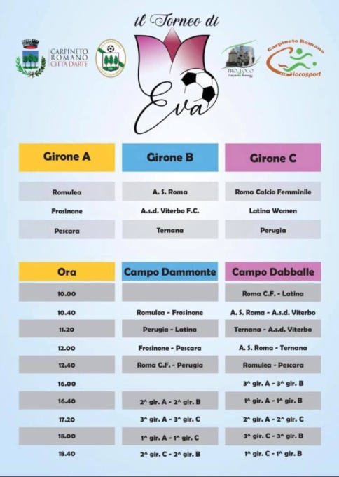 CALCIO FEMMINILE: IL TORNEO DI EVA A CARPINETO ROMANO