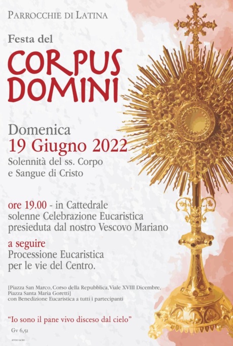 LATINA: CORPUS DOMINI, DOMANI LE CELEBRAZIONI