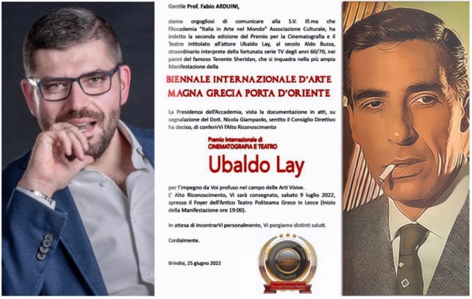 TERRACINA: PREMIO INTERNAZIONALE PER FABIO ARDUINI