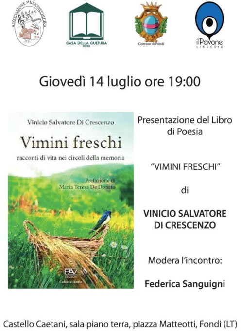 FONDI: SALVATORE DI CRESCENZO PRESENTA IL SUO LIBRO
