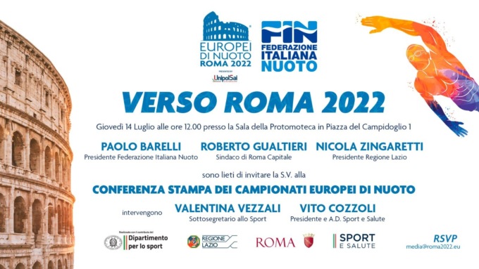 NUOTO: DOMANI LA PRESENTAZIONE DEI CAMPIONATI EUROPEI