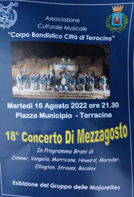 TERRACINA: CONCERTO DI MEZZAGOSTO CON LA BANDA MUSICALE