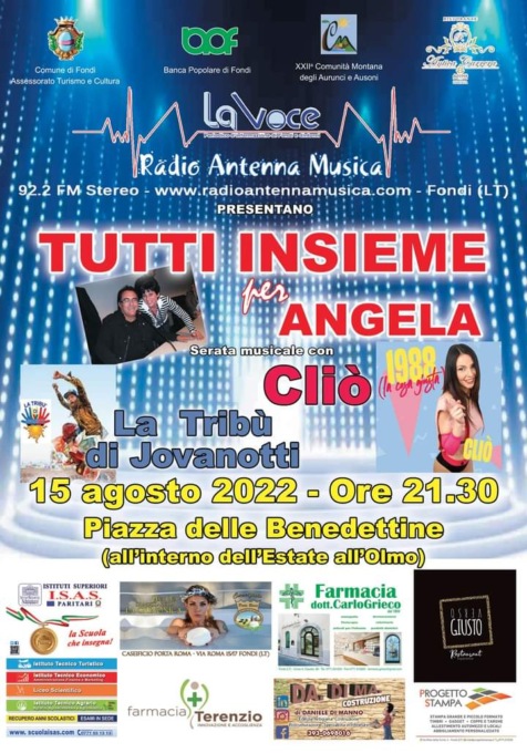 FONDI: EVENTO NEL RICORDO DI ANGELA AMARANTE