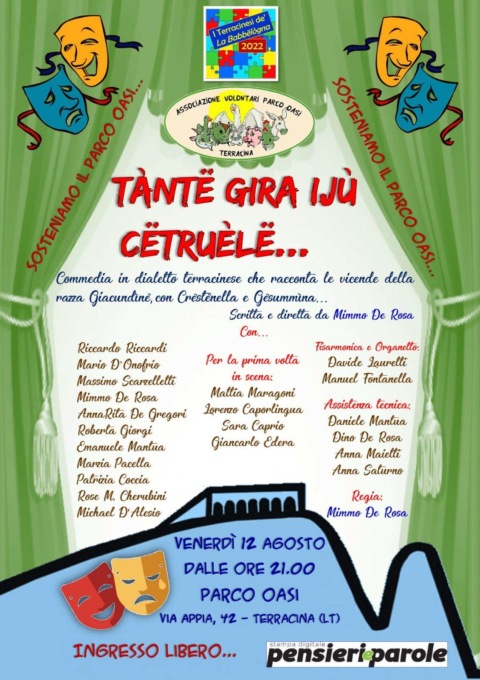 TERRACINA: COMMEDIA IN DIALETTO CON “LA BABBELOGNA” AL PARCO OASI