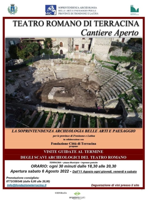 TERRACINA: OGGI RIAPRE IL TEATRO ROMANO. QUANDO PRENOTARE LA VISITA GUIDATA
