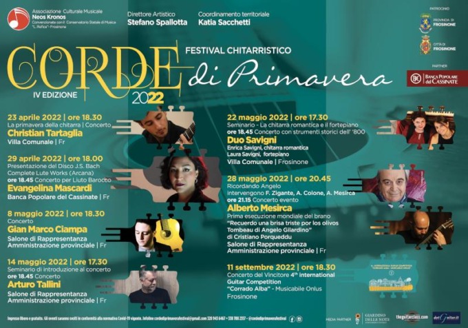 FROSINONE: CORDE DI PRIMAVERA, EVENTO A PALAZZO JACOBUCCI