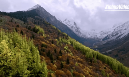 Cina: Tibet, paesaggio tardo autunnale sul monte Doxong La