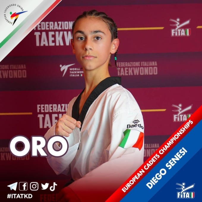 TAEKWONDO: IL TERRACINESE DIEGO SENESI CAMPIONE D’EUROPA