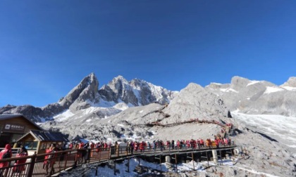 CINA: TRENO DEL TURISMO INVERNALE COLLEGA STAZIONI SCIISTICHE DELLO XINJIANG