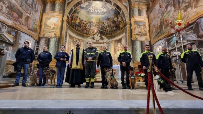 ROMA: SANT’ANTONIO, CELEBRAZIONI PER I CANI DEI VIGILI DEL FUOCO E DELLA POLIZIA