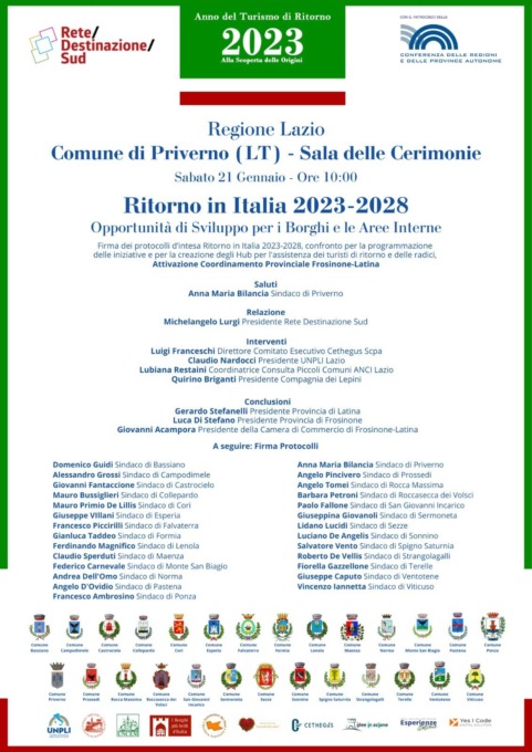 REGIONE LAZIO: UN PROGETTO PER IL RITORNO DEGLI EMIGRATI