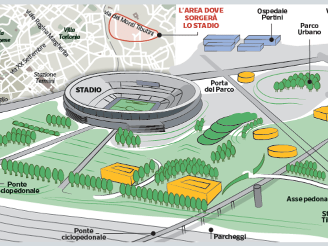 ROMA: STADIO, APPROVATA LA DELIBERA SUL PUBBLICO INTERESSE