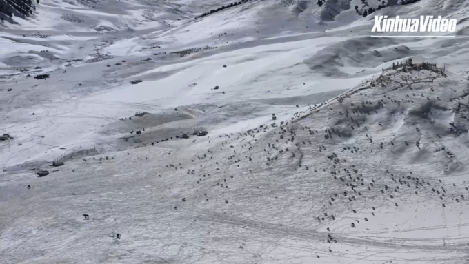 Panorama invernale a Qinghai, nella Cina nord-occidentale