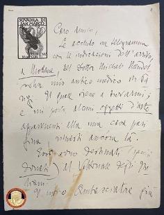 ROMA: RESTITUITA LETTERA DI D’ANNUNZIO