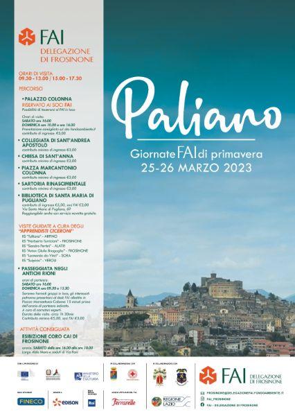 PALIANO: SUCCESSO PER LE GIORNATE FAI DI PRIMAVERA