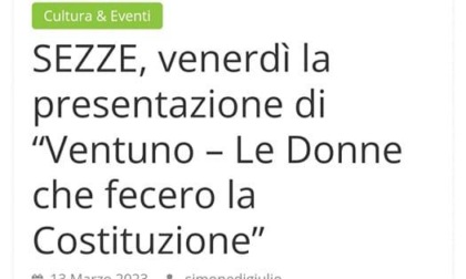 SEZZE: "DONNE E COSTITUZIONE", EVENTO DI SUCCESSO