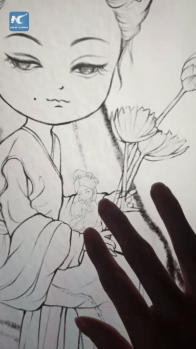 Straordinaria immagine nidificata di abiti cinesi tradizionali