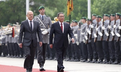 Cina-Germania: Li Qiang, Olaf Scholz durante cerimonia di benvenuto