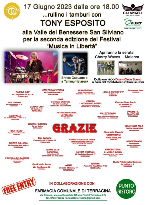 TERRACINA: DOMANI TORNA IL FESTIVAL MUSICA IN LIBERTA’