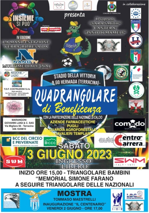 TERRACINA: QUADRANGOLARE DI BENEFICENZA DELLA VARSOCCER