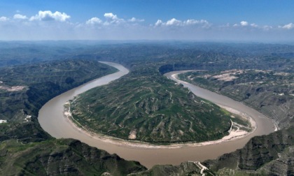 Cina: veduta aerea del fiume Giallo