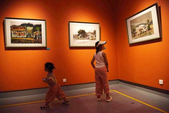 Cina: Shandong, Qingdao ospita mostra su dipinti ad acquerello (1)