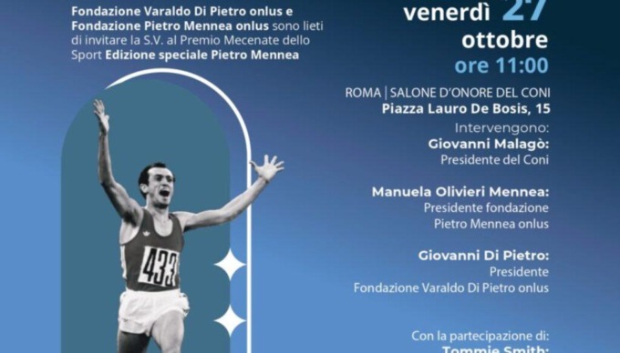 SPORT: IL “PREMIO MECENATE” A PIETRO MENNEA