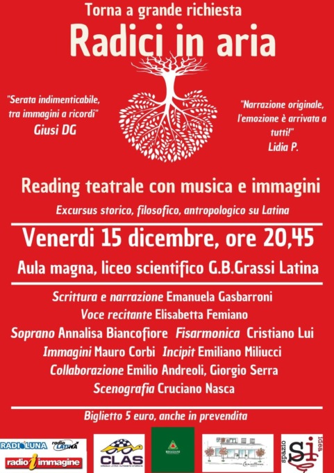 LATINA: “RADICI IN ARIA”, DOMANI LO SPETTACOLO