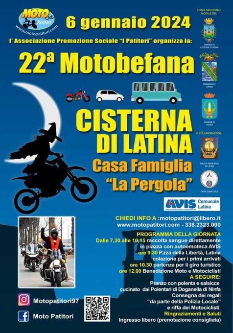 LATINA: SOLIDARIETA’, TORNA “LA MOTOBEFANA”