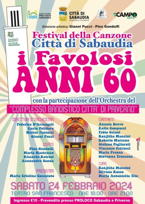 SABAUDIA: AL TEATRO S.FRANCESCO IL FESTIVAL DELLA CANZONE