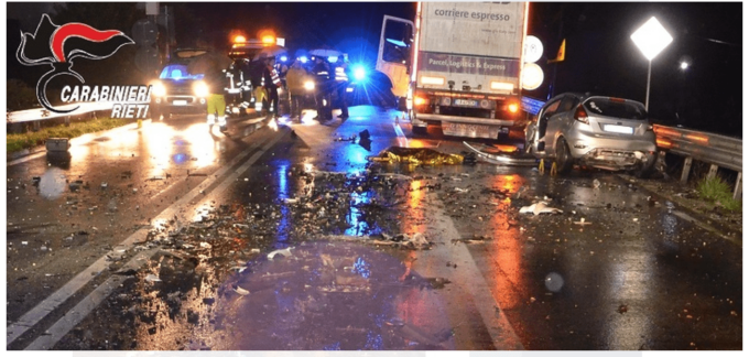 RIETI: MORTALE SULLA SALARIA, GUIDAVA UBRIACO