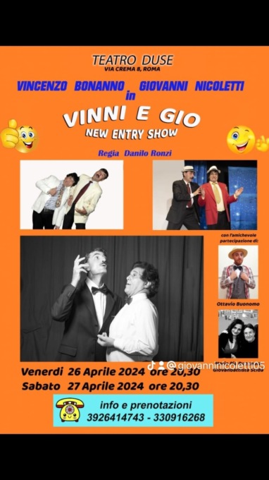 ROMA: TEATRO, SUCCESSO PER VINNI E GIO’