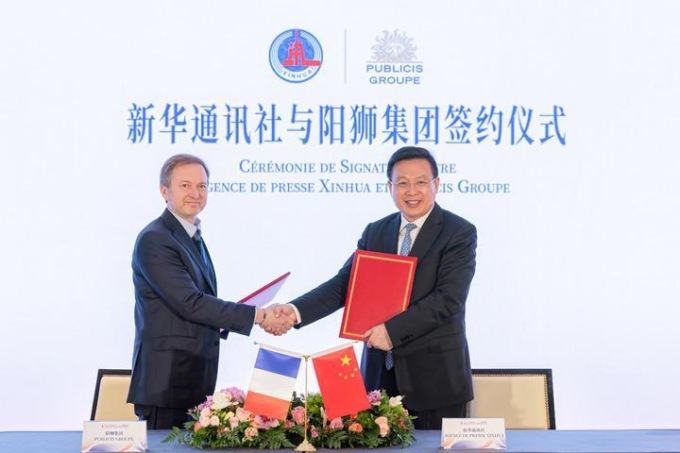 Cina-Francia: presidente Xinhua Fu Hua firma MoU con Publicis Groupe