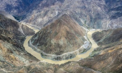 Cina: Yunnan, veduta aerea del fiume Jinsha