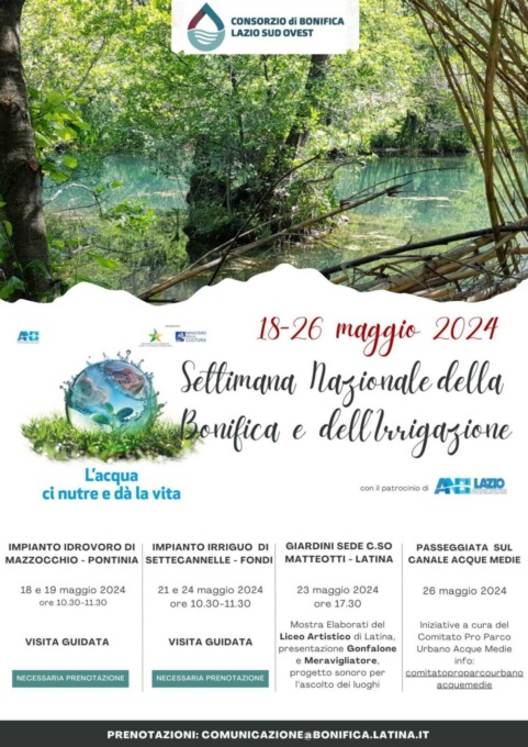 LATINA: SETTIMANA DELLA BONIFICA, LE INIZIATIVE